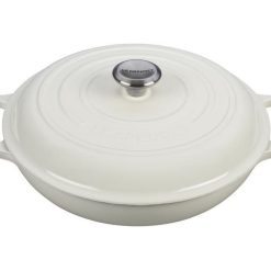 Le Creuset 3.5 Qt. Signature Enameled Cast Iron Braiser With Stainless Steel Knob | White