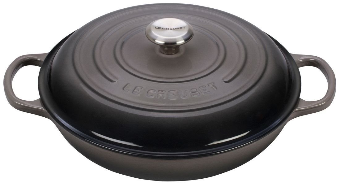 Le Creuset 3.5 Qt. Signature Enameled Cast Iron Braiser with Stainless Steel Knob | Oyster Grey Le Creuset 3.5 Qt. Signature Enameled Cast Iron Braiser With Stainless Steel Knob | Oyster Grey -Le Creuset sales ls2532 307fss le creuset 3.5 qt braiser oyster grey 1
