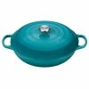 Le Creuset 5 Qt. Signature Enameled Cast Iron Braiser With Stainless Steel Knob | Caribbean Blue -Le Creuset sales ls2532 3217ss