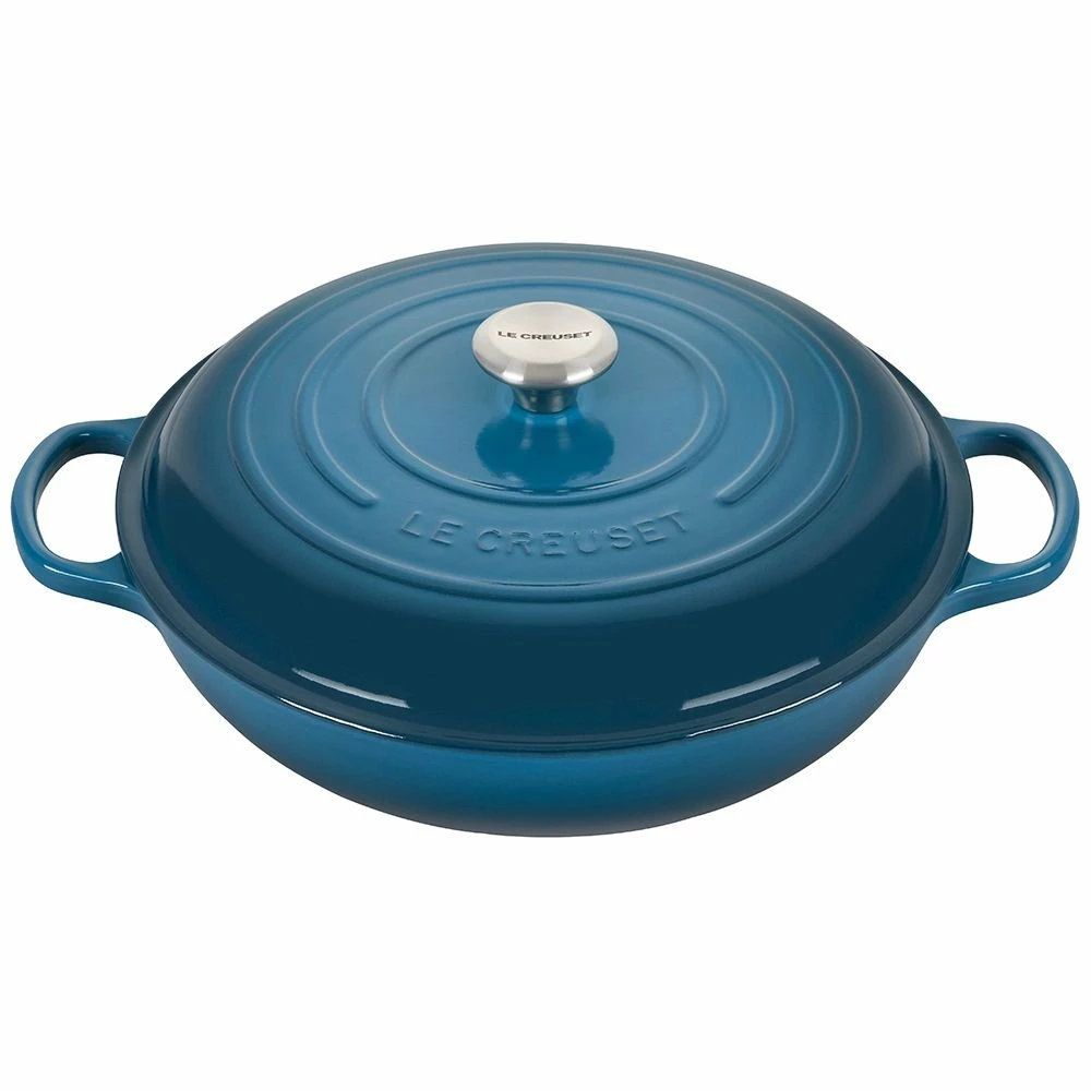 Le Creuset 5 Qt. Signature Braiser With Stainless Steel Knob | Deep Teal 3 Le Creuset 5 Qt. Signature Braiser With Stainless Steel Knob | Deep Teal