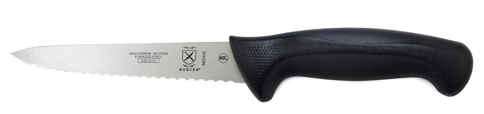 Mercer Millennia™ 6" Utility Knife (Wavy Edge) Mercer Cutlery Mercer Millennia™ 6" Utility Knife (Wavy Edge) -Le Creuset sales m23406 mercer millennia 6 inch utility knife with wavy edge
