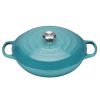 Le Creuset 2.25 Qt. Signature Enameled Cast Iron Braiser With Stainless Steel Knob | Caribbean Blue -Le Creuset sales main1