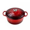 Le Creuset 3.5 Qt. Round Signature Dutch Oven With Stainless Steel Heart Knob | Cerise/Cherry Red -Le Creuset sales main angle