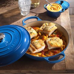 Le Creuset 2.25 Qt. Signature Enameled Cast Iron Braiser With Stainless Steel Knob | Marseille Blue -Le Creuset sales marslife1