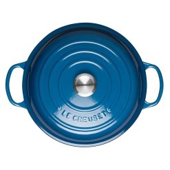 Le Creuset 2.25 Qt. Signature Enameled Cast Iron Braiser With Stainless Steel Knob | Marseille Blue -Le Creuset sales marsmain3