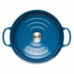 Le Creuset 2.25 Qt. Signature Enameled Cast Iron Braiser With Stainless Steel Knob | Marseille Blue -Le Creuset sales marsmain3