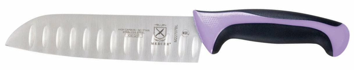 Mercer Cutlery Mercer Millennia Santoku Knife (7") - Purple 3 Mercer Cutlery Mercer Millennia Santoku Knife (7") - Purple