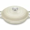 Le Creuset 2.25 Qt. Signature Enameled Cast Iron Braiser With Stainless Steel Knob | Meringue White -Le Creuset sales mermain