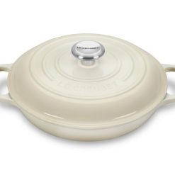 Le Creuset 2.25 Qt. Signature Enameled Cast Iron Braiser With Stainless Steel Knob | Meringue White