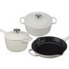 Le Creuset 5-Piece Signature Cookware Set With Stainless Steel Knobs | White 1 Le Creuset 5-Piece Signature Cookware Set With Stainless Steel Knobs | White -Le Creuset sales ms1605 16ss le creuset 5 piece signature set white