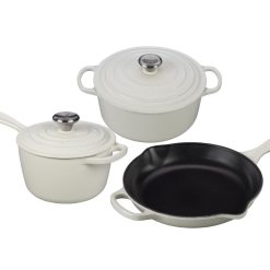 Le Creuset 5-Piece Signature Cookware Set With Stainless Steel Knobs | White