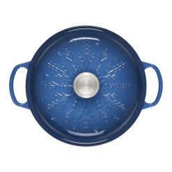 Le Creuset 2.25 Qt. Signature Braiser With Stainless Steel Knob | Noel (Marseille Blue) -Le Creuset sales noelbraiser5