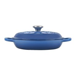 Le Creuset 2.25 Qt. Signature Braiser With Stainless Steel Knob | Noel (Marseille Blue) -Le Creuset sales noelbraiser6