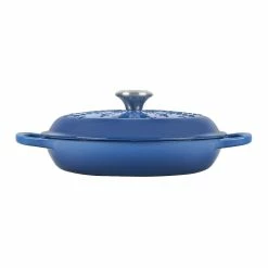 Le Creuset 2.25 Qt. Signature Braiser With Stainless Steel Knob | Noel (Marseille Blue) -Le Creuset sales noelbraiser6