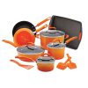 Rachael Ray Orange Gradient 14 Piece Enamel Cookware Set -Le Creuset sales orange gradient