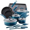 Rachael Ray Marine Blue 14 Piece Enamel Cookware Set 2 Rachael Ray Marine Blue 14 Piece Enamel Cookware Set -Le Creuset sales rachael ray 14 piece cookware set marine blue
