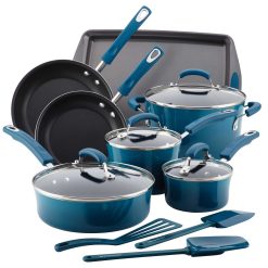 Rachael Ray Marine Blue 14 Piece Enamel Cookware Set