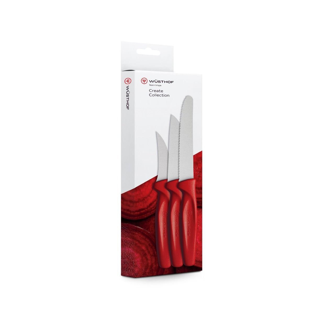 Wusthof Create 3-Piece Paring Knife Set | Red Wusthof Cutlery Wusthof Create 3-Piece Paring Knife Set | Red -Le Creuset sales redcreate2