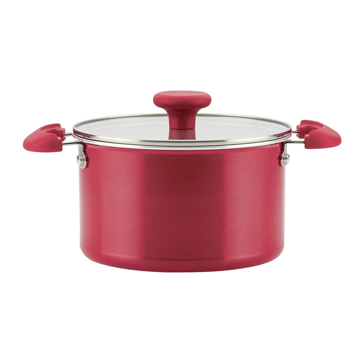 Rachael Ray 8-Piece Enameled Stacking Cookware Set | Red Shimmer Rachael Ray 8-Piece Enameled Stacking Cookware Set | Red Shimmer -Le Creuset sales redshim5