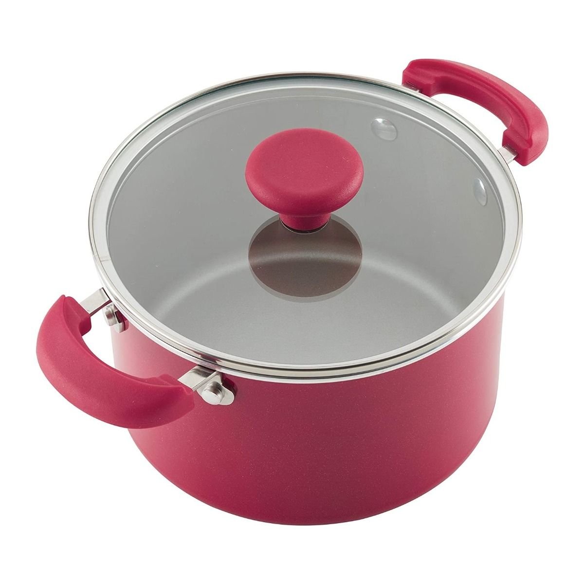 Rachael Ray 8-Piece Enameled Stacking Cookware Set | Red Shimmer Rachael Ray 8-Piece Enameled Stacking Cookware Set | Red Shimmer -Le Creuset sales redshim9