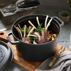 Staub 5 Qt Tall Cocotte | Black -Le Creuset sales rhazwry8