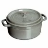 Staub 5.5 Qt. Round Cocotte/Dutch Oven | Graphite Grey -Le Creuset sales round cocotte 5 5qt graphite grey 7