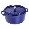 Staub 9 Qt. Round Cocotte/Dutch Oven | Dark Blue -Le Creuset sales round cocotte 9qt dark blue 5