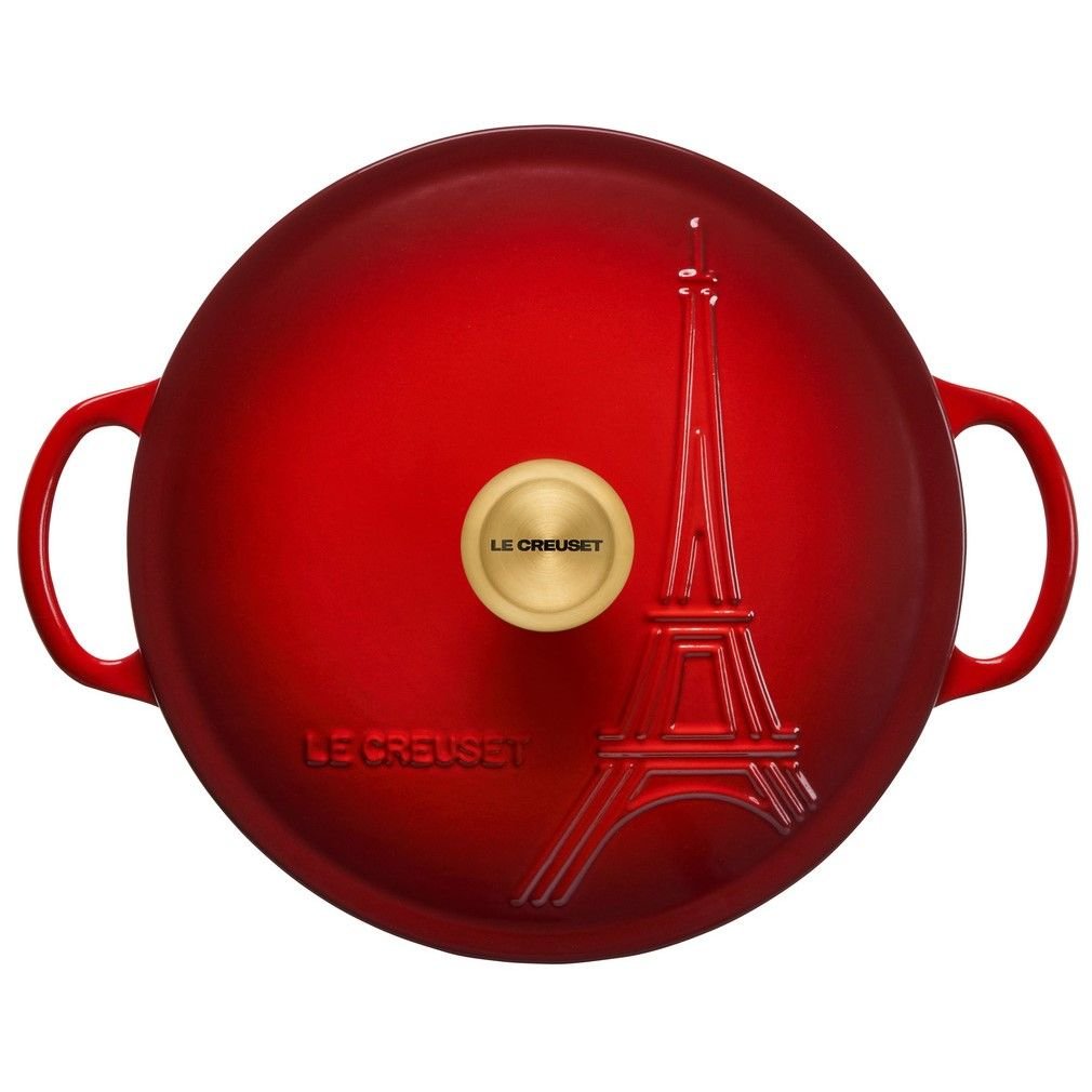 Le Creuset 2.5Qt Signature Cocotte Eiffel Tower Collection | Cerise Le Creuset 2.5Qt Signature Cocotte Eiffel Tower Collection | Cerise -Le Creuset sales rs10249 eiffel rdo cerise 3 scr