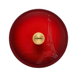 Le Creuset 2.5Qt Signature Cocotte Eiffel Tower Collection | Cerise 5 Le Creuset 2.5Qt Signature Cocotte Eiffel Tower Collection | Cerise -Le Creuset sales rs10252 eiffel rdo cerise lid scr