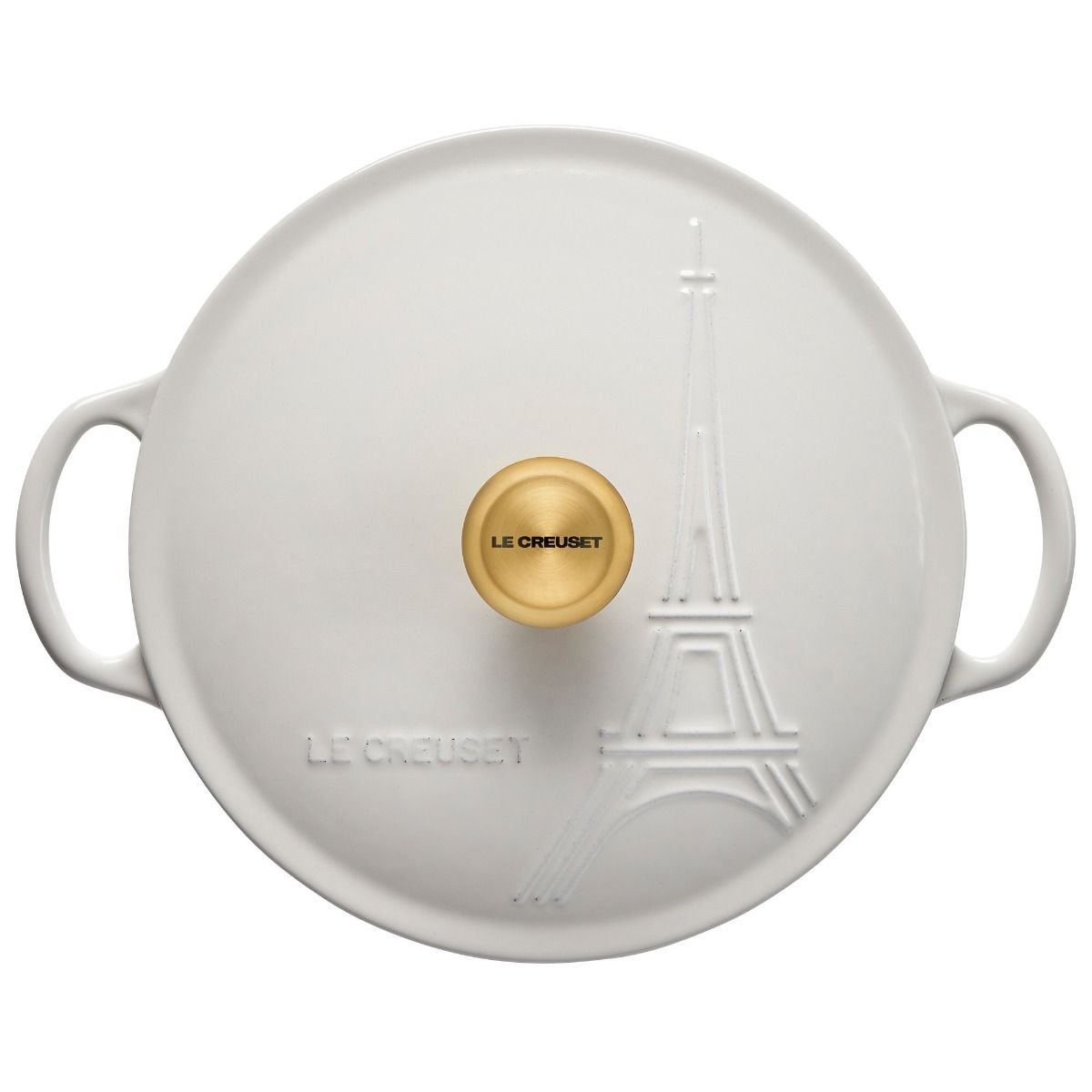 Le Creuset 2.5Qt Signature Cocotte Eiffel Tower Collection | White Le Creuset 2.5Qt Signature Cocotte Eiffel Tower Collection | White -Le Creuset sales rs10259 eiffel rdo white 3 lpr