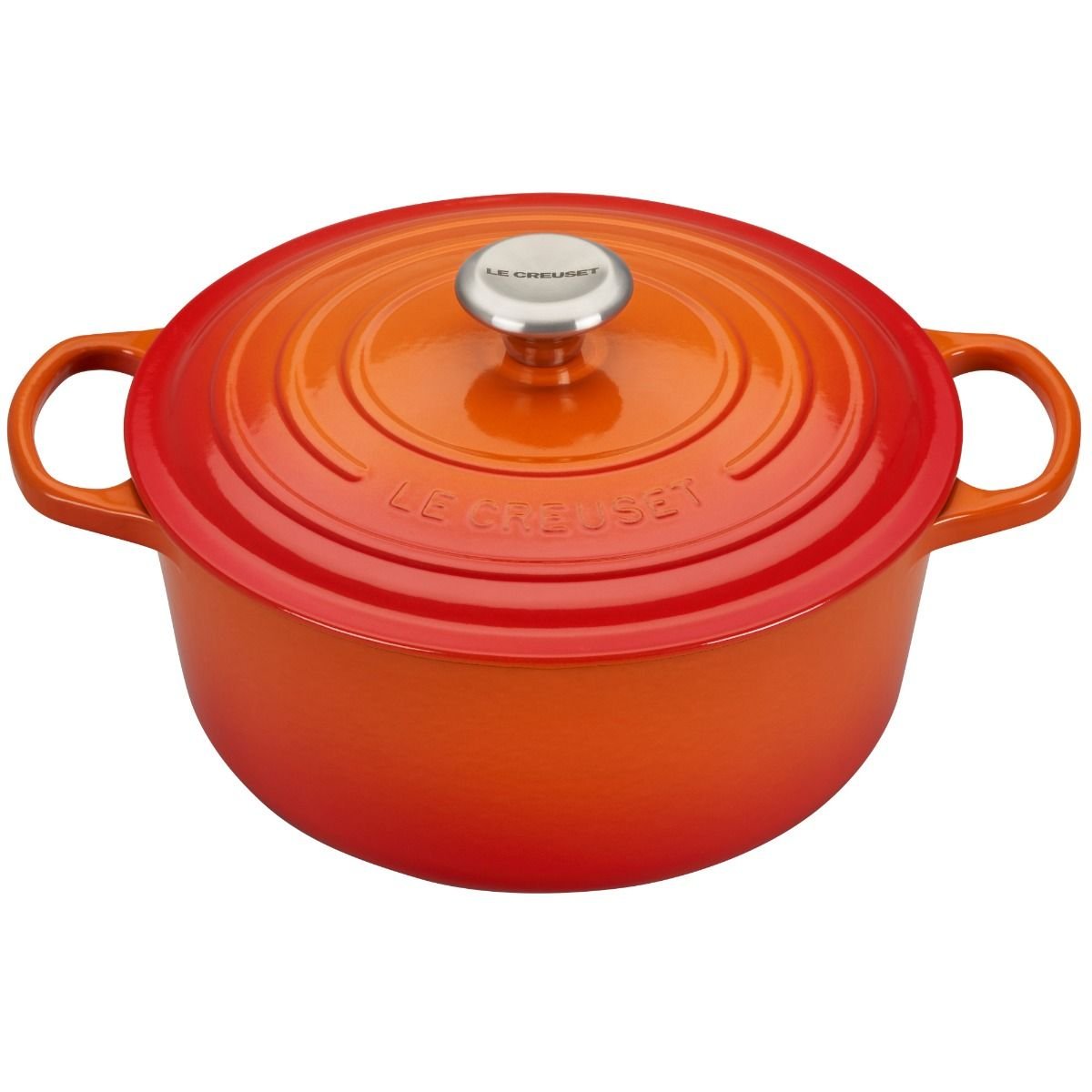 Le Creuset 5.5 Qt. Round Signature Cast Iron Dutch Oven with Stainless Steel Knob | Flame Orange Le Creuset 5.5 Qt. Round Signature Cast Iron Dutch Oven With Stainless Steel Knob | Flame Orange -Le Creuset sales rs10273 ls2501 262