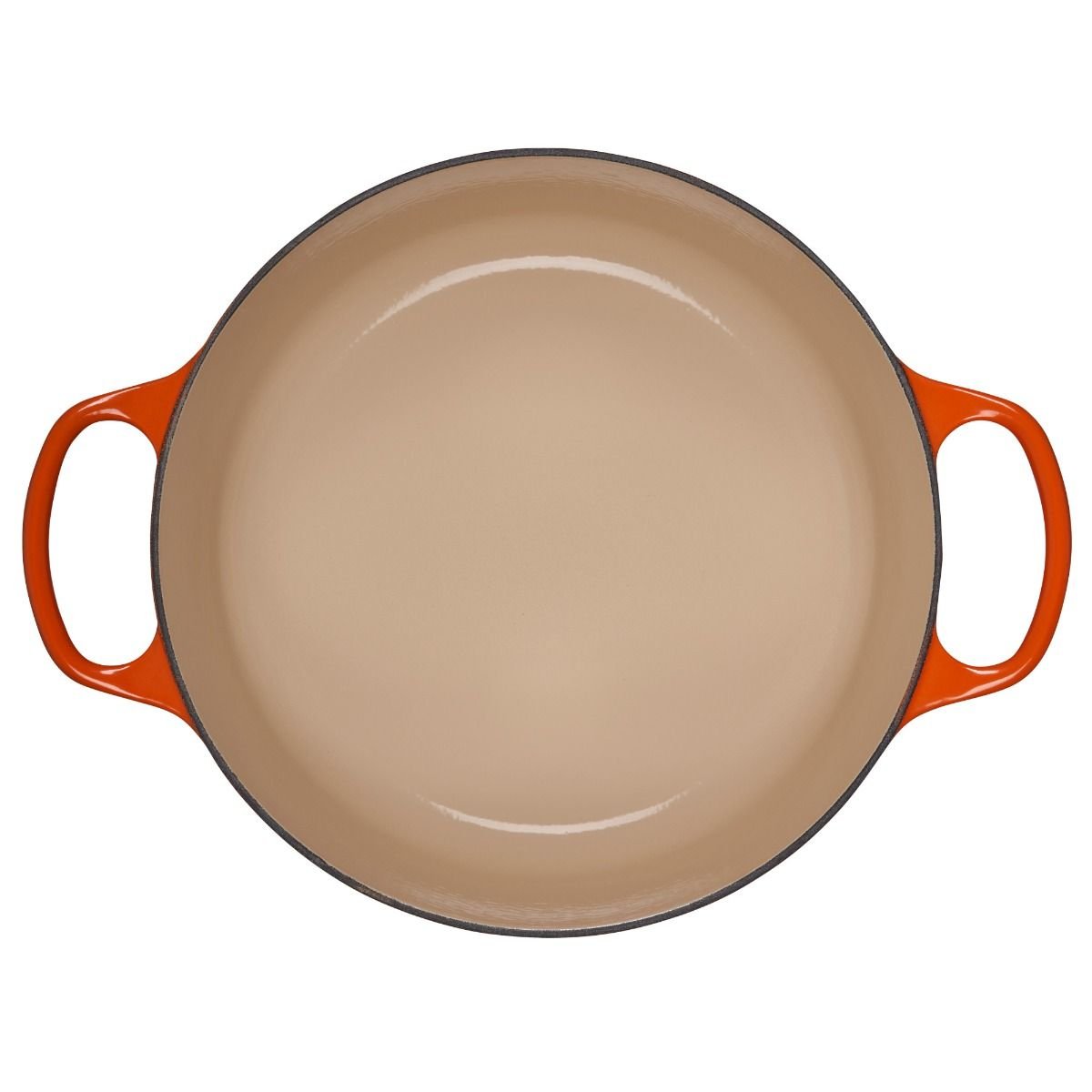 Le Creuset 5.5 Qt. Round Signature Cast Iron Dutch Oven with Stainless Steel Knob | Flame Orange Le Creuset 5.5 Qt. Round Signature Cast Iron Dutch Oven With Stainless Steel Knob | Flame Orange -Le Creuset sales rs10275 ls2501 262 inside