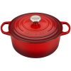 Le Creuset 5.5 Qt. Round Signature Cast Iron Dutch Oven With Stainless Steel Knob | Cerise/Cherry Red -Le Creuset sales rs10297 ls2501 2667