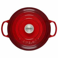 Le Creuset 5.5 Qt. Round Signature Cast Iron Dutch Oven With Stainless Steel Knob | Cerise/Cherry Red -Le Creuset sales rs10298 ls2501 2667 3