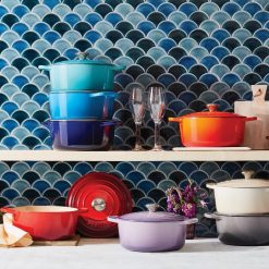 Le Creuset 5.5 Qt. Round Signature Cast Iron Dutch Oven With Stainless Steel Knob | Caribbean Blue -Le Creuset sales rs11049 lca q1 rainbowrdo ret 2