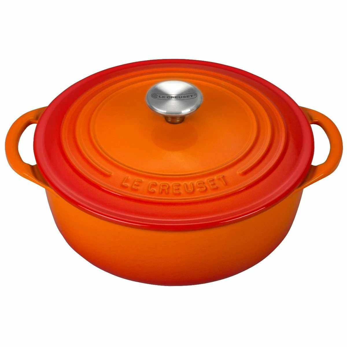 Le Creuset 2.75 Qt. Shallow Round Dutch Oven | Flame 3 Le Creuset 2.75 Qt. Shallow Round Dutch Oven | Flame