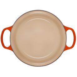 Le Creuset 4.5 Qt. Round Signature Dutch Oven With Stainless Steel Knob | Flame Orange -Le Creuset sales rs11166 ls2501 242ss inside