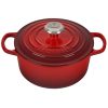 Le Creuset 2 Qt. Round Signature Cast Iron Dutch Oven With Stainless Steel Knob | Cerise/Cherry Red -Le Creuset sales rs11183 ls2501 1867ss