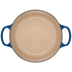 Le Creuset 4.5 Qt. Round Signature Dutch Oven With Stainless Steel Knob | Marseille Blue -Le Creuset sales rs11206 ls2501 2459ss inside