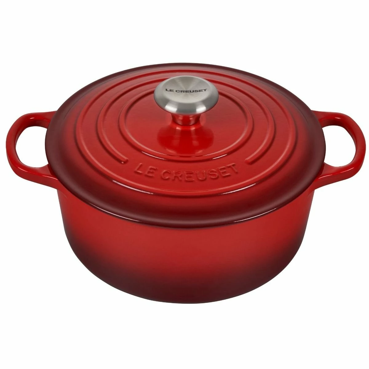 Le Creuset 4.5 Qt. Round Signature Dutch Oven With Stainless Steel Knob | Cerise/Cherry Red 3 Le Creuset 4.5 Qt. Round Signature Dutch Oven With Stainless Steel Knob | Cerise/Cherry Red