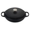 Le Creuset 3.5 Qt. Signature Enameled Cast Iron Braiser With Stainless Steel Knob | Licorice -Le Creuset sales rs11708 ls2532 3020ss lpr