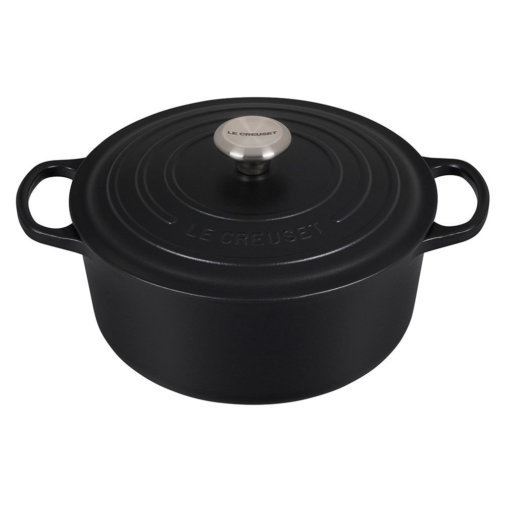 Le Creuset 5.5 Qt. Round Signature Dutch Oven with Stainless Steel Knob | Licorice Le Creuset 5.5 Qt. Round Signature Dutch Oven With Stainless Steel Knob | Licorice -Le Creuset sales rs11816 ls2501 2620ss lpr