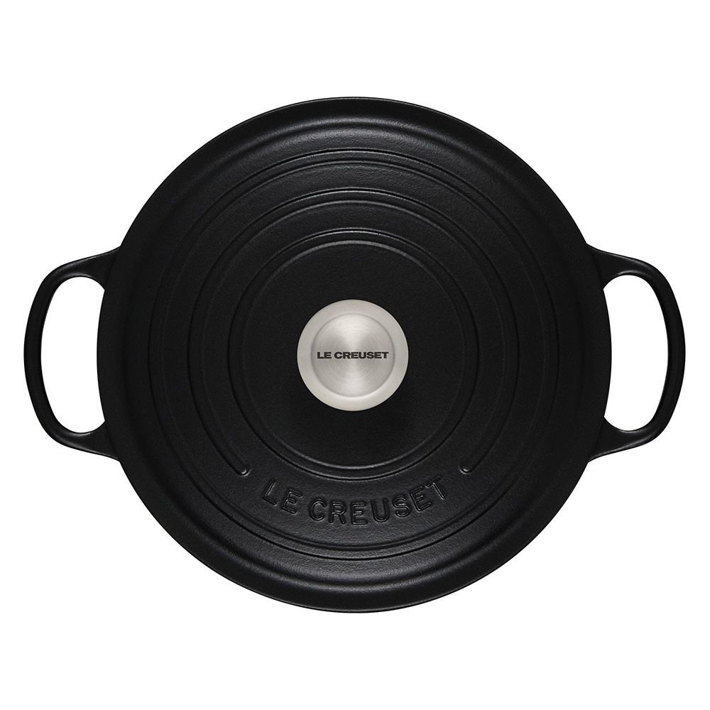 Le Creuset 5.5 Qt. Round Signature Dutch Oven with Stainless Steel Knob | Licorice Le Creuset 5.5 Qt. Round Signature Dutch Oven With Stainless Steel Knob | Licorice -Le Creuset sales rs11818 ls2501 2620ss 3 lpr