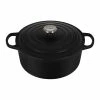 Le Creuset 7.25 Qt. Round Signature Dutch Oven With Stainless Steel Knob | Licorice -Le Creuset sales rs11821 ls2501 2820ss 1 1