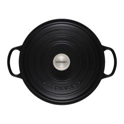 Le Creuset 7.25 Qt. Round Signature Dutch Oven With Stainless Steel Knob | Licorice -Le Creuset sales rs11823 ls2501 2820ss 3 1 1