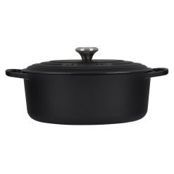 Le Creuset 6.75 Qt. Oval Signature Dutch Oven With Stainless Steel Knob | Licorice -Le Creuset sales rs11832 ls2502 3120ss 2 lpr