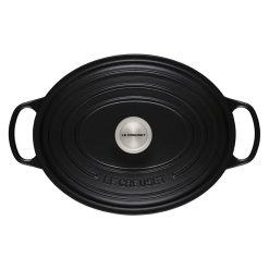 Le Creuset 6.75 Qt. Oval Signature Dutch Oven With Stainless Steel Knob | Licorice -Le Creuset sales rs11833 ls2502 3120ss 3 lpr