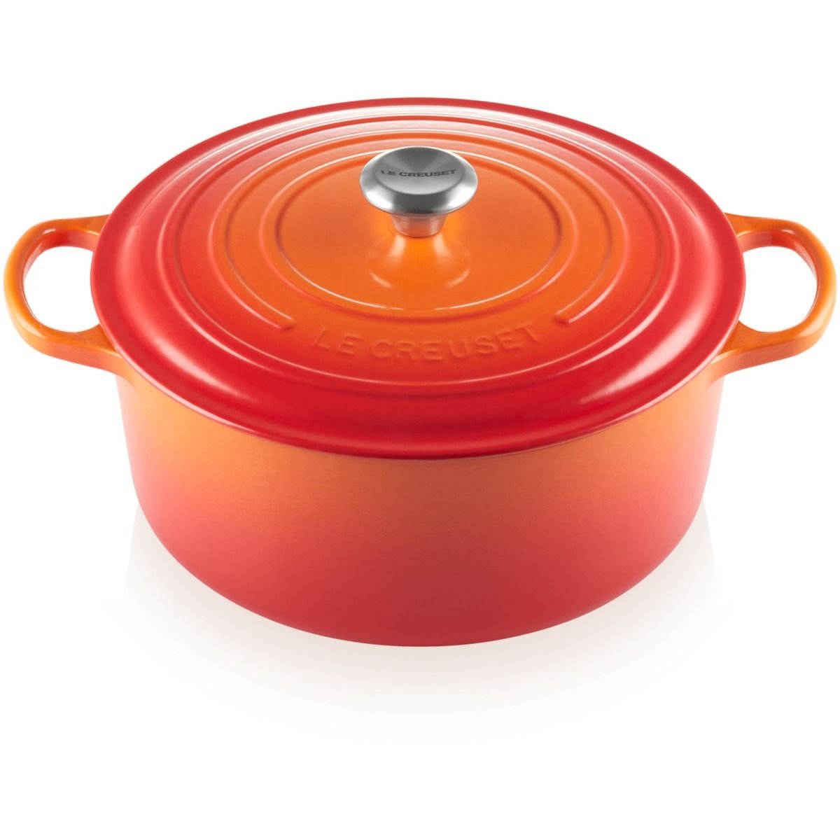 Le Creuset 7.25 Qt. Round Signature Dutch Oven with Stainless Steel Knob | Flame Orange Le Creuset 7.25 Qt. Round Signature Dutch Oven With Stainless Steel Knob | Flame Orange -Le Creuset sales rs11934 lc 20200311 fr ps os 21177300902430 001b 1