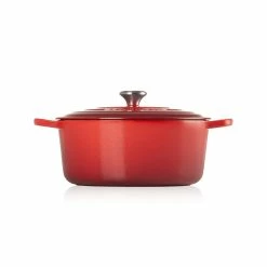 Le Creuset 7.25 Qt. Round Signature Dutch Oven With Stainless Steel Knob | Cerise/Cherry Red -Le Creuset sales rs11939 lc 20200311 fr ps os 21177300602430 003b