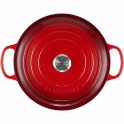 Le Creuset 7.25 Qt. Round Signature Dutch Oven With Stainless Steel Knob | Cerise/Cherry Red -Le Creuset sales rs11940 lc 20200311 fr ps os 21177300602430 004s